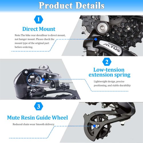 RD-M310 7/8 Speed Rear Derailleur, Direct Mount for Mountain Bike and Road Bike, Universal Replacement for Most Models
