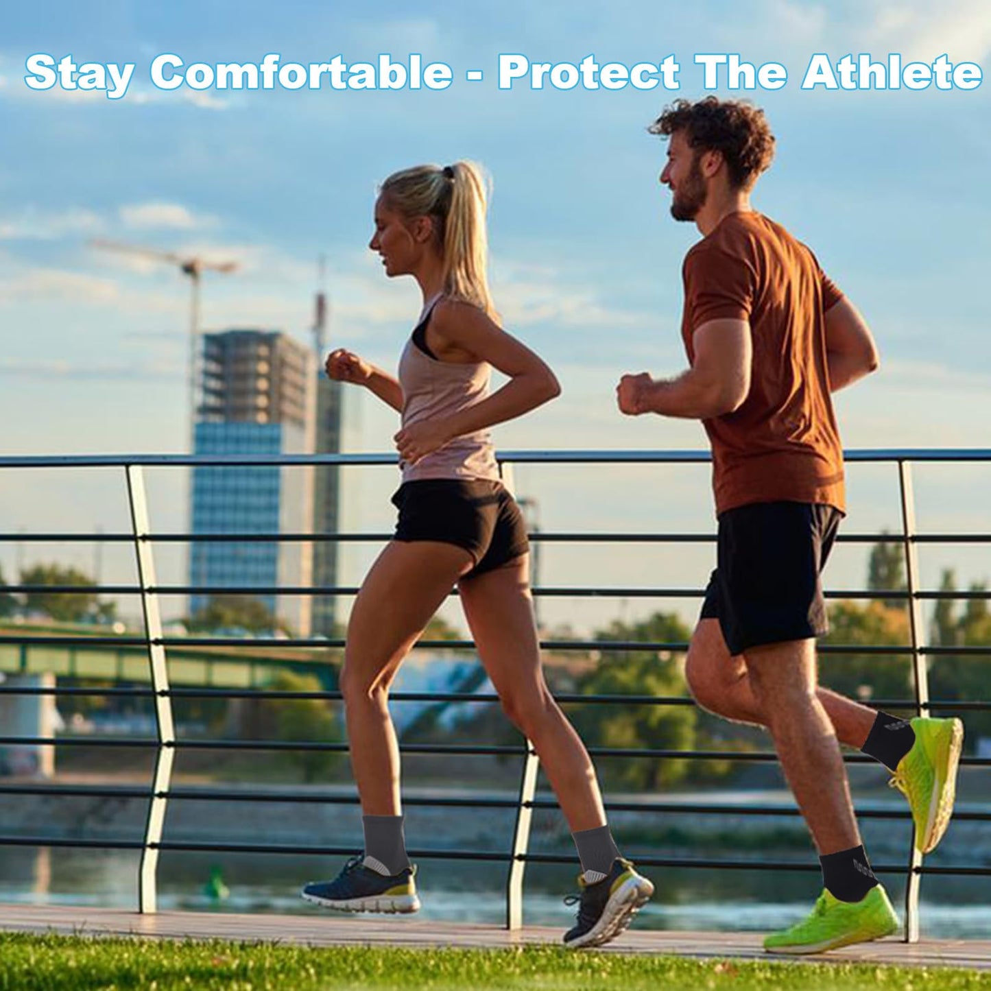 DRNAIETY 2 Pairs Copper Ankle Brace for Men and Women - Ankle Compression Sleeves, Plantar Fasciitis Compression Socks, Foot Support for Sprains, Tendonitis, Breathable, Everyday Use (XL)