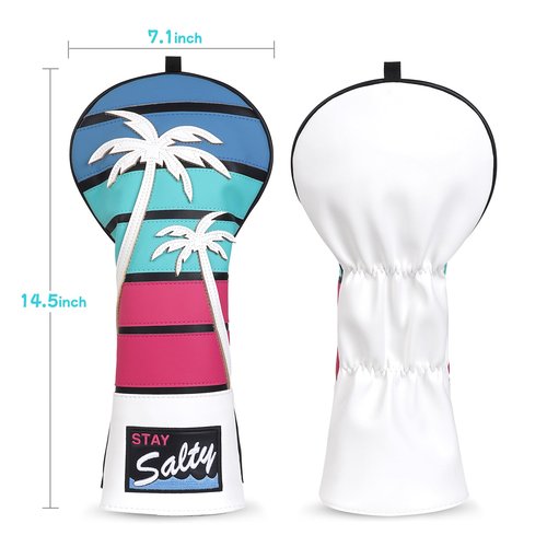 mytag Coconut Tree Golf Headcover, Driver Headcover 3D Embroidery Tropical Theme Golf Driver Cover