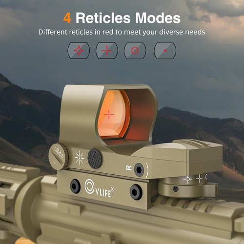 CVLIFE Reflex Sight - 1x28x40mm Red Dot Optics with 4 Adjustable Reticles for 20mm Picatinny Rail