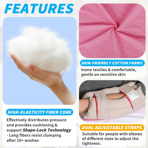 EZ Assistive Elbow Pads Elbow Protectors for Elderly and Bedridden Patient, Elbow Protector with Soft Fibre, Large Size 1 Count