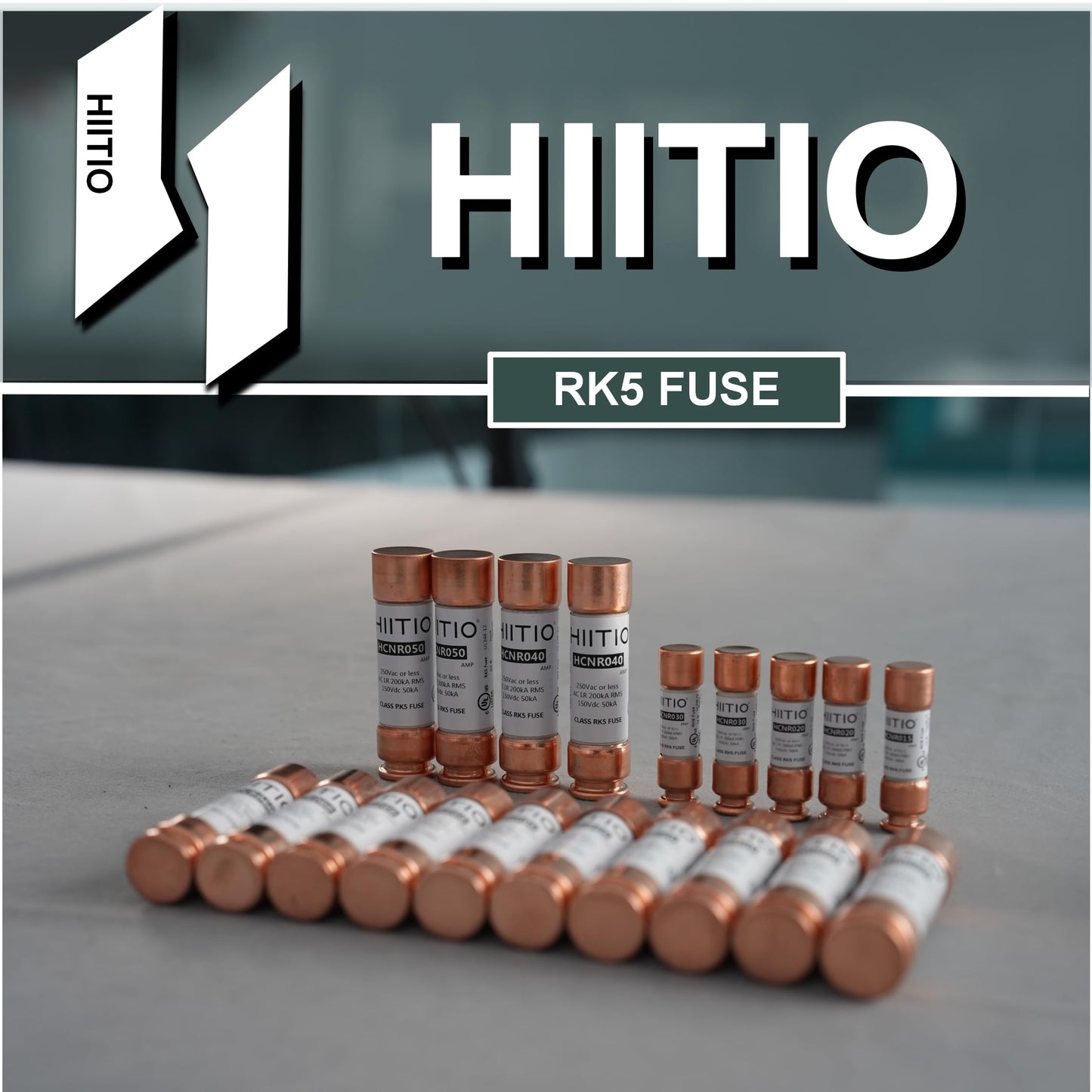 HIITIO 250Vac/150Vdc 20A Time Delay Fuse, RK5 Cartridge Fuse, Class R, Fusetron Dual Element Time-Delay Current Limiting Class UL Listed (Pack of 2)