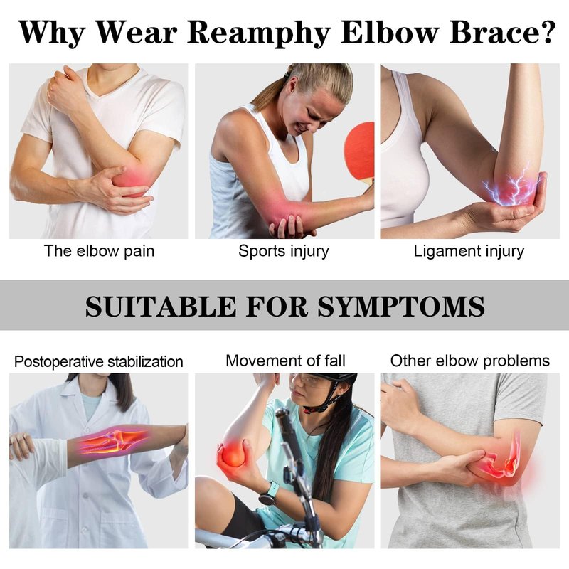 Reamphy Elbow Brace,Comfortable Night Elbow Sleep Support,Elbow Splint, Adjustable Stabilizer Splints,Cubital Tunnel Syndrome,Tendonitis,Ulnar Nerve,Tennis,Fits for Men and Women(Small)