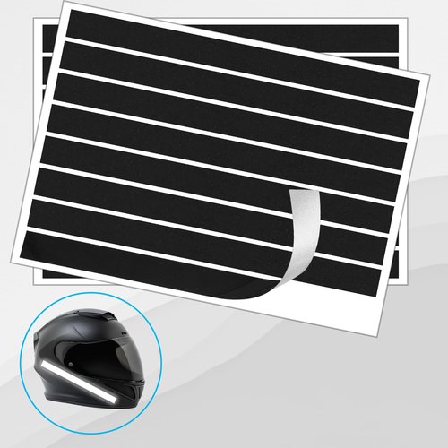 HJZHII 16PCS Black Reflective Tape, Motorcycle Helmet Decals Reflective Stickers for Helmet Motorcycle Helmets Stickers Night Visibility Safety Decal for Motorcycles Scooters Bike Helmets Stroller