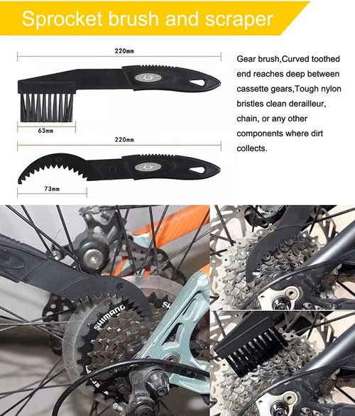 Bike Chain Lubricant Oil & Cleaner Set | 2oz Wet Lube & 19oz Degreaser with Chain Scrubber Tool