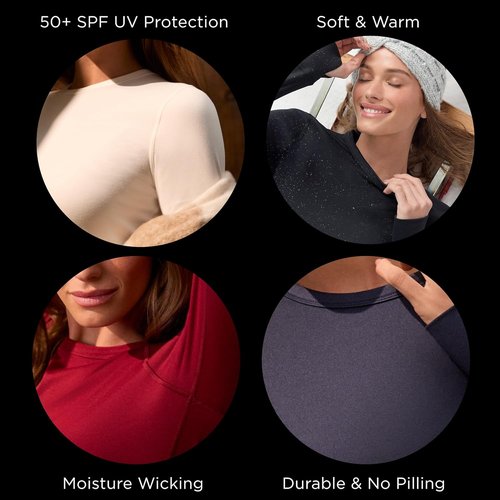 Cuddl Duds Women's Heavyweight Fleece Lined Thermal Set - Long Sleeve Top & Leggings for Winter Comfort