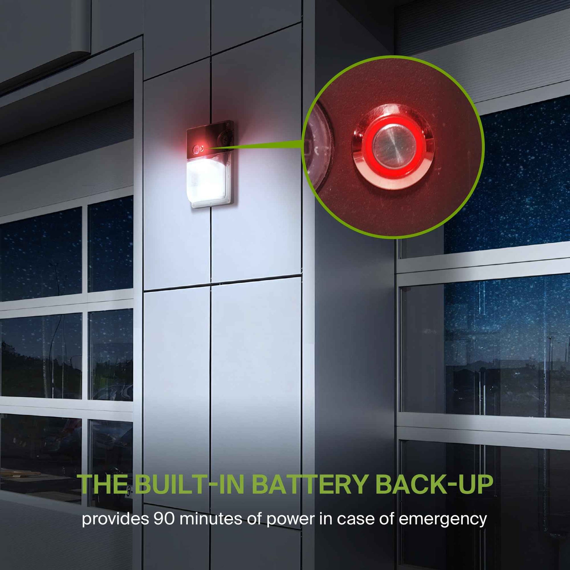 ASD LED Emergency Wall Pack Light with Battery Backup & Dusk to Dawn Photocell - 20/24/28W 120-277V 3500/4000/5000K Waterproof Outdoor Security Flood Light for Garage, Warehouse, Garden UL DLC