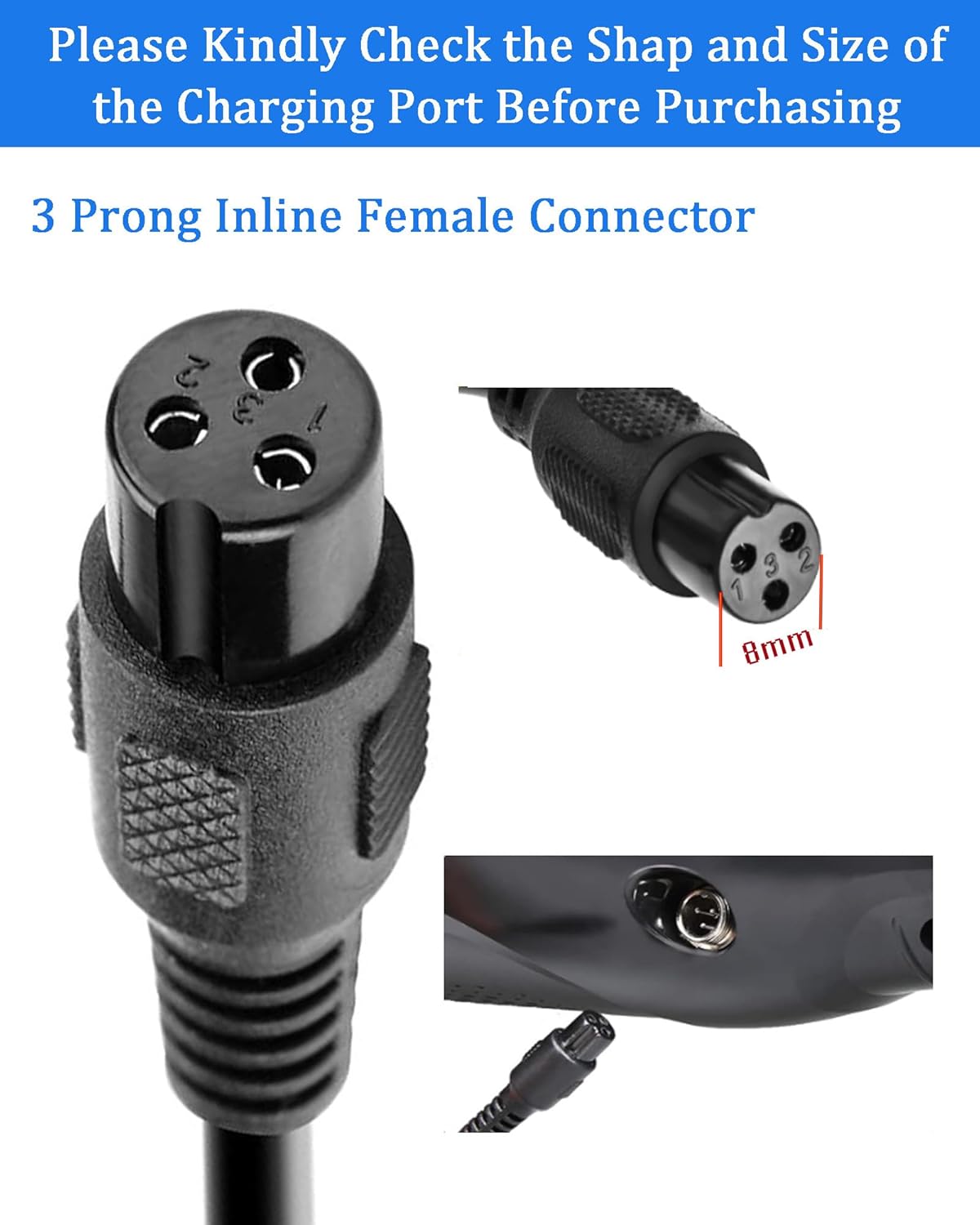 42V Charger - 2A Electric Scooter Power Adapter for Jetson, Hover-1, Swagtron, Razor