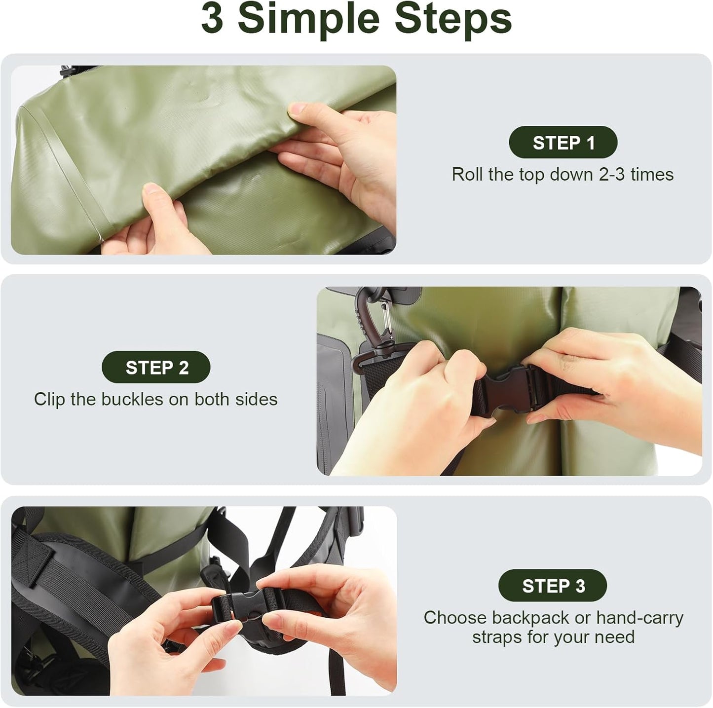 Skiennix Waterproof Duffel Bag - 70L Heavy-Duty Dry Backpack for Kayaking, Rafting & Camping