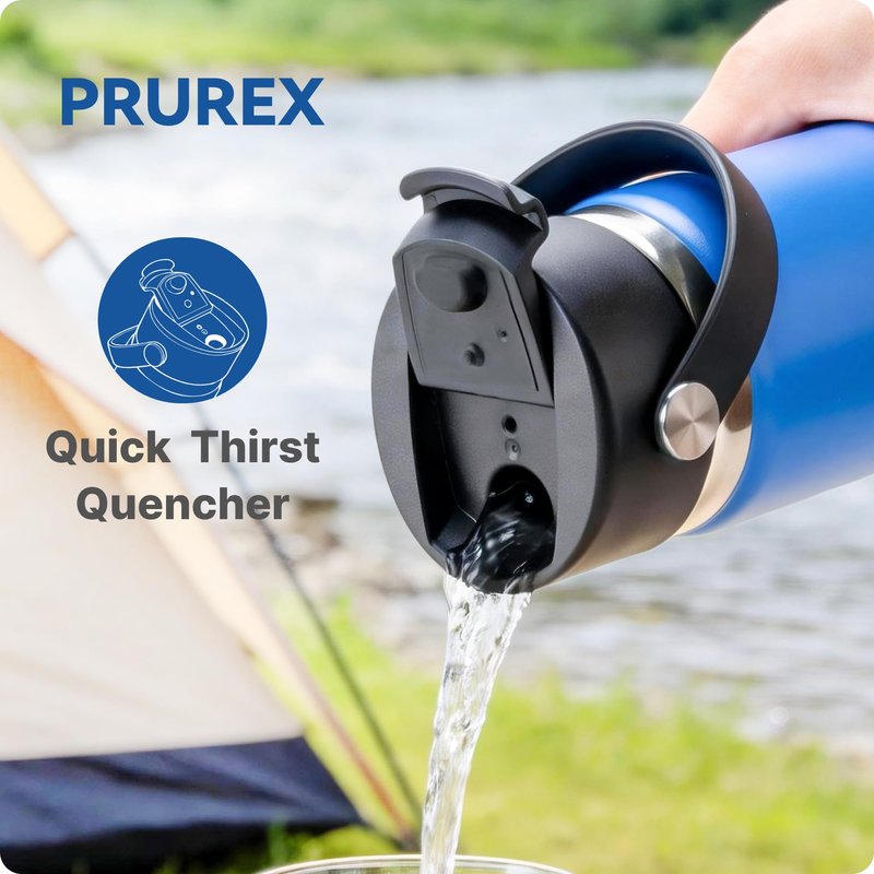 Prurex Flip Lids with Handle for Hydro Flask 12 16 20 32 40 64 oz Wide Mouth Bottles,Replacement Lids for 2.28"Wide Mouth Sport Bottles Water Bottle Accessories