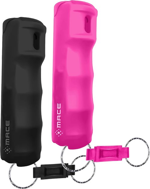 Mace Pepper Spray - Maximum Strength OC Formula with UV Dye | Ergonomic Keychain Design, 12 Feet Range, 0.42 oz