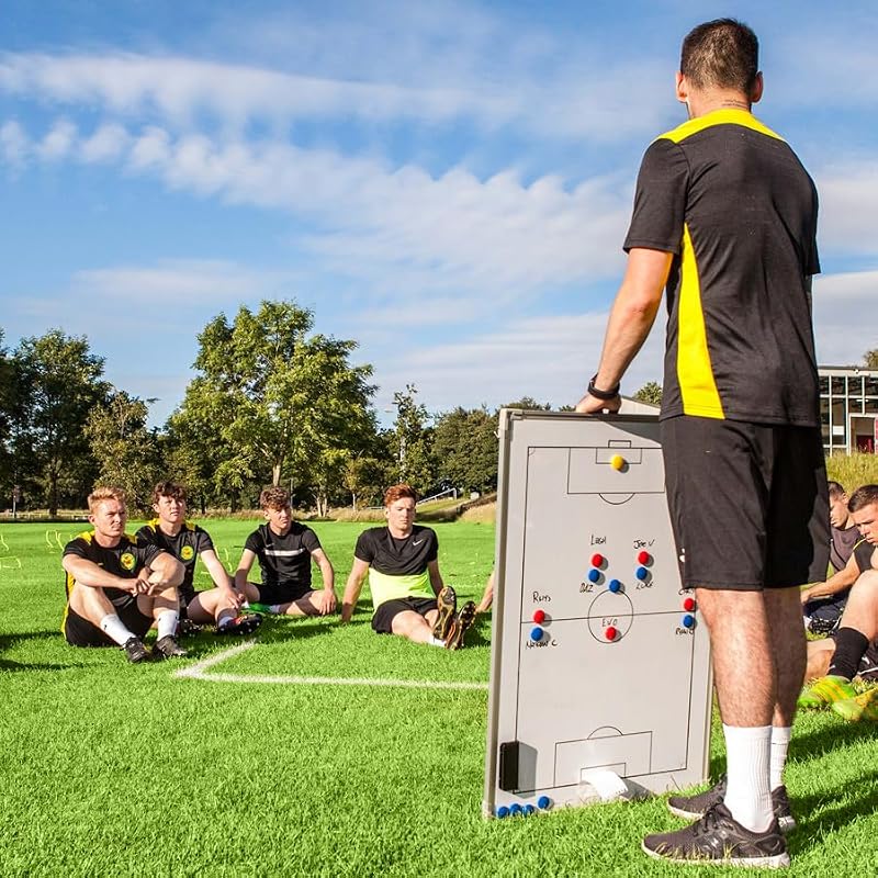 Double-Sided Sports Coaching Whiteboard 35x24in with Carry Bag - Soccer