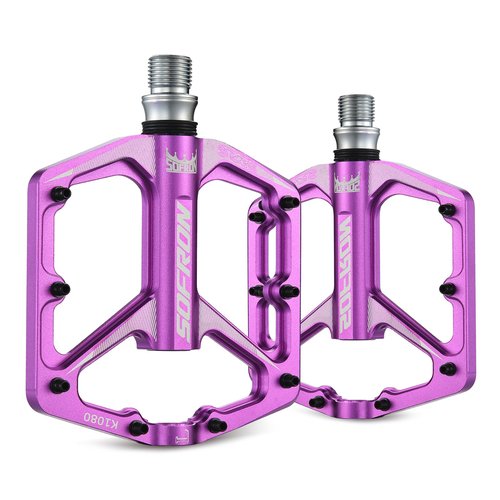 SOFRON MTB Bike Pedals, Lightweight Bicycle Pedals for BMX/MTB -Universal Lightweight Aluminum Alloy Platform Pedal, Purple
