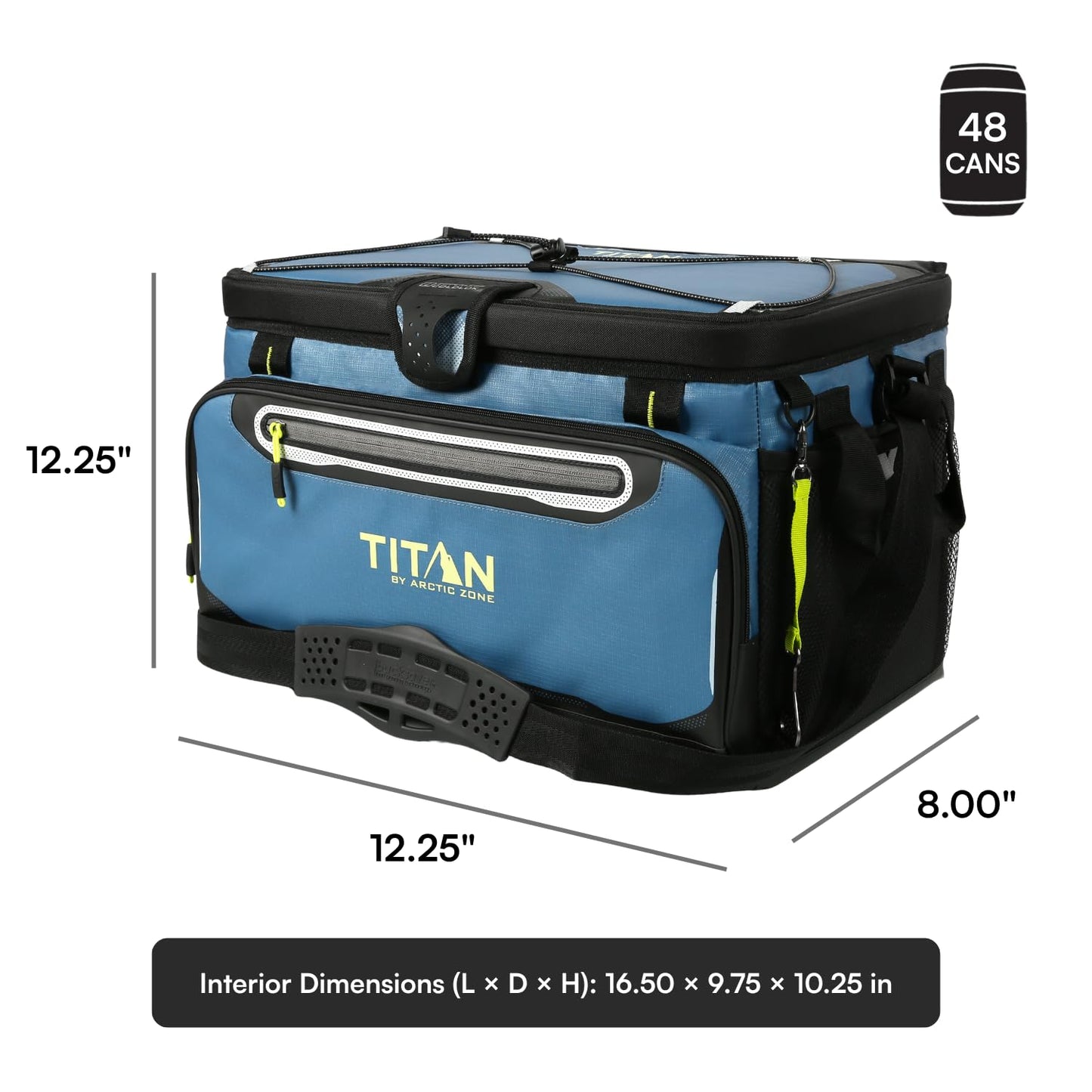 Titan by Arctic Zone 48 Can Zipperless Cooler with SmartShelf, Marine Blue