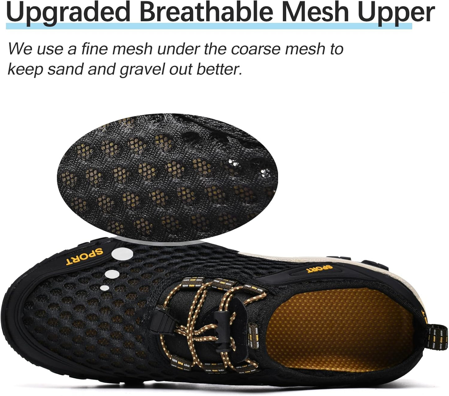 Skiennix Water Shoes - Quick Drying Aqua Footwear for Men | Ideal for Hiking, Fishing, and Beach Activities