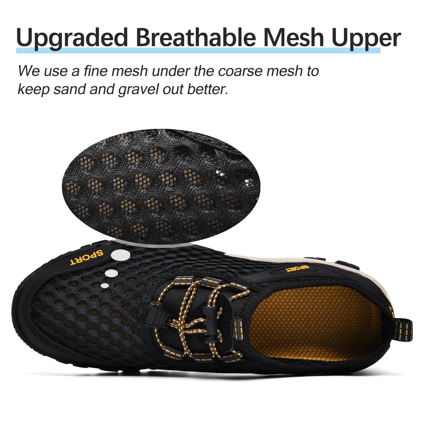 TRAILBLITZ Water Shoes Men Quick Drying Outdoor Hiking Barefoot Boat Footwear Aqua Shoes for Water Sport Waders Diving Hiking Sailing Travel Beach Wading Swimming Fishing Kayaking(11 Men, Black)