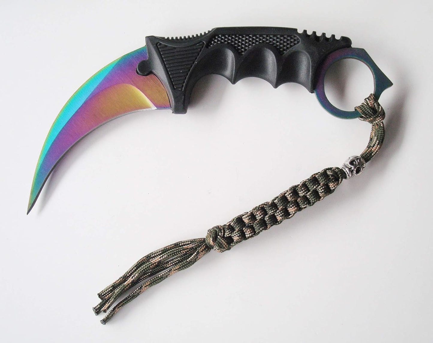 Skiennix Paracord Knife Lanyard - Handcrafted Alloy Skull Beads | 3-Piece Outdoor Gear Set