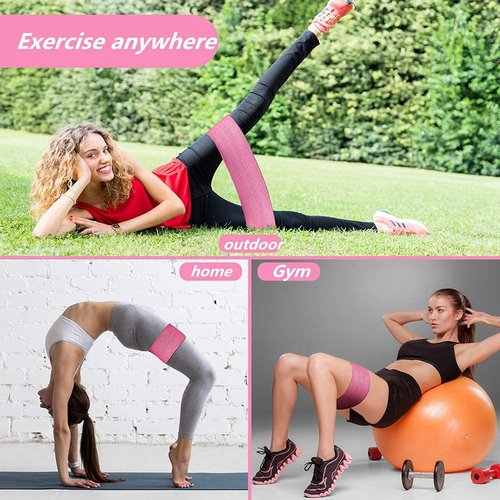 fitGevity Resistance Bands Exercise Bands for Legs and Butt,Fabric Non Slip Hip Fitness Booty Workout Bands, Set of 8 Resistance with Door Anchor Legs Ankle Straps for Men Women Gym Home Fitness Yoga