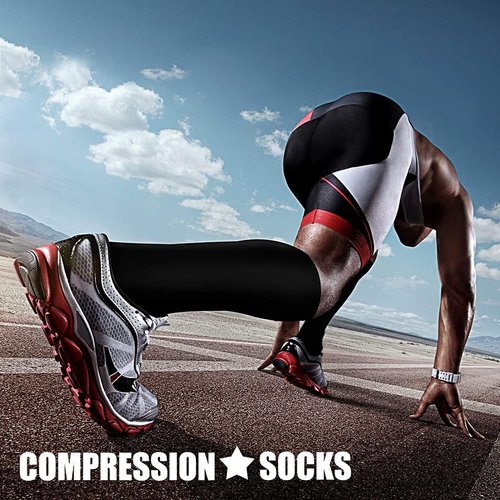 CHARMKING Compression Socks - 15-20 mmHg Support for Men & Women | 3 Pairs for Athletic Running & Cycling