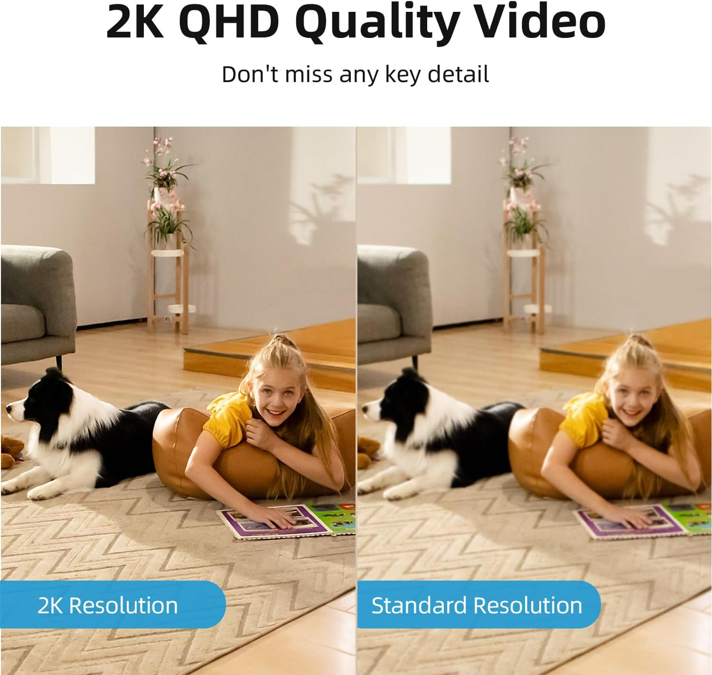 4MP AOSU Indoor Security Camera - 2.5K Baby & Pet Monitor with 360° View, WiFi, Night Vision & Alexa Compatibility