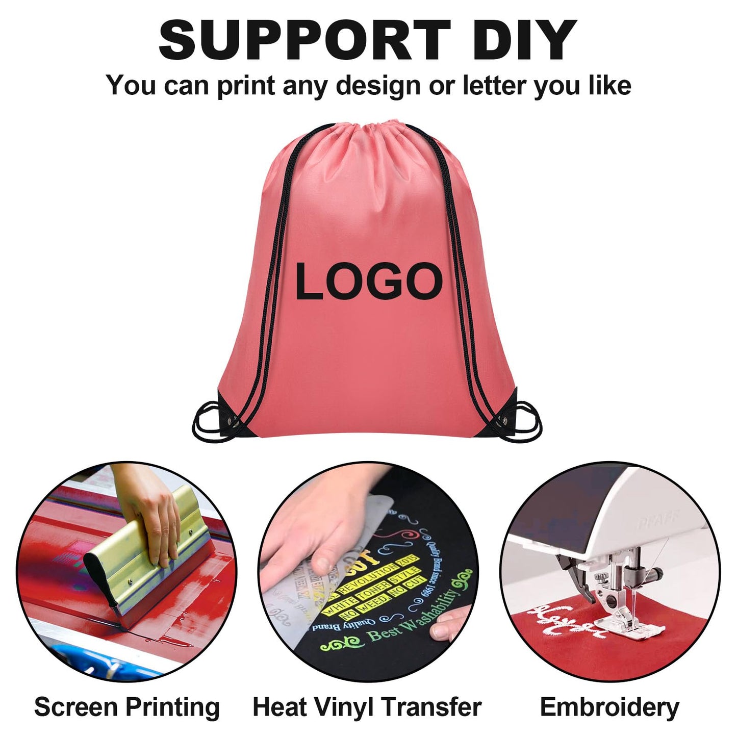 Grneric 8Pcs Drawstring Bags Bulk Drawstring Backpack Draw String Bag Cinch Sack for Gym Traveling Yoga Outdoor Sports (8 Colors)