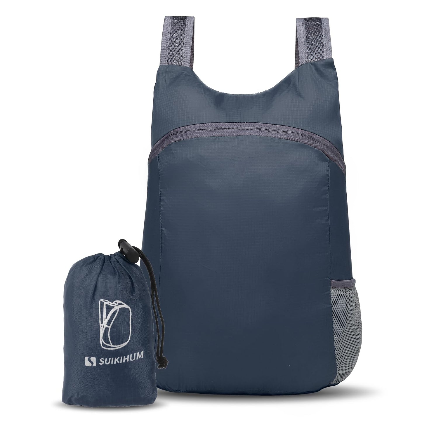 SUIKIHUM 20L Ultra Hiking-Daypack Lightweight Foldable Travel Packable Backpack for Camping Cycling Outdoor, Navy Blue