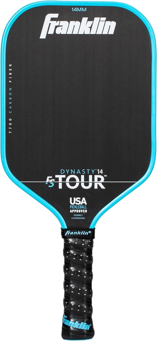 Franklin Sports Pro Pickleball Paddles - FS Tour Series Raw Carbon Fiber T700 - USA Approved | Unibody Design - Gray, Blue & Pink Options