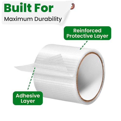 Awning Covers | Waterproof Self-Adhesive Tarp Repair Tape Kit - 3" Clear Mesh for Awnings, Canopies, Tents