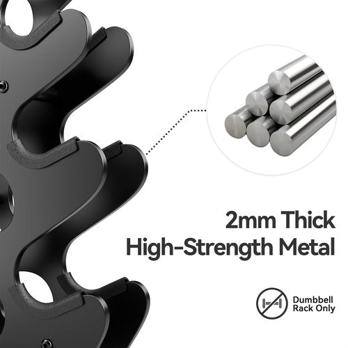 Dumbbell Rack Stand, (Dumbbells Not Included) with Protective Edge Rubber Covers for Home Gym, 5 Tier Compact A-Frame Design Weight Rack with Handle