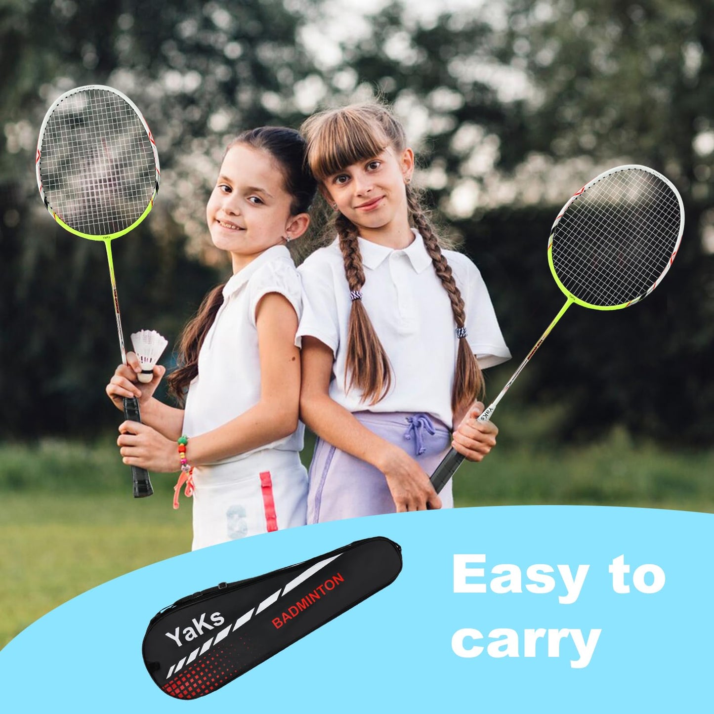 YAKS 3U Ful Carbon Professional Uitra Light High Elastic Adult Student Training Badminton Racket Set Durable Type
