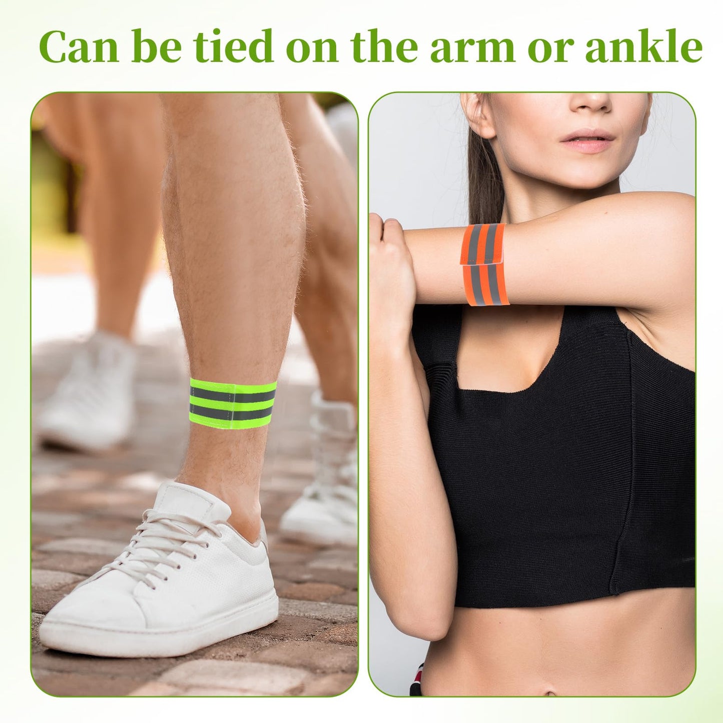 Xelsluthe 6 PCS High Visibility Reflective Bands for Arm Ankle Wrist Leg, Elastic Reflective Armbands, Adjustable Safety Reflector Straps Bracelets for Night Running Gear Walking Cycling, Unisex