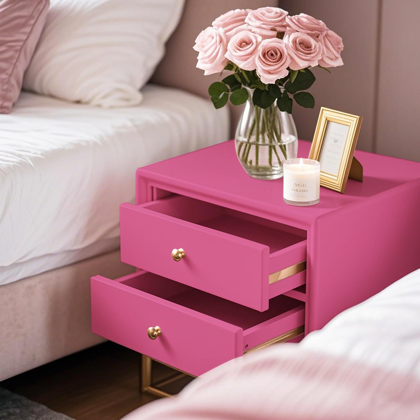 Ismoon 17.7inx118in Pink Wallpaper Peel and Stick Wallpaper Pink Contact Paper Waterproof Removable Self-Adhesive Renter Friendly Bathroom for Cabinets Decor Vinyl