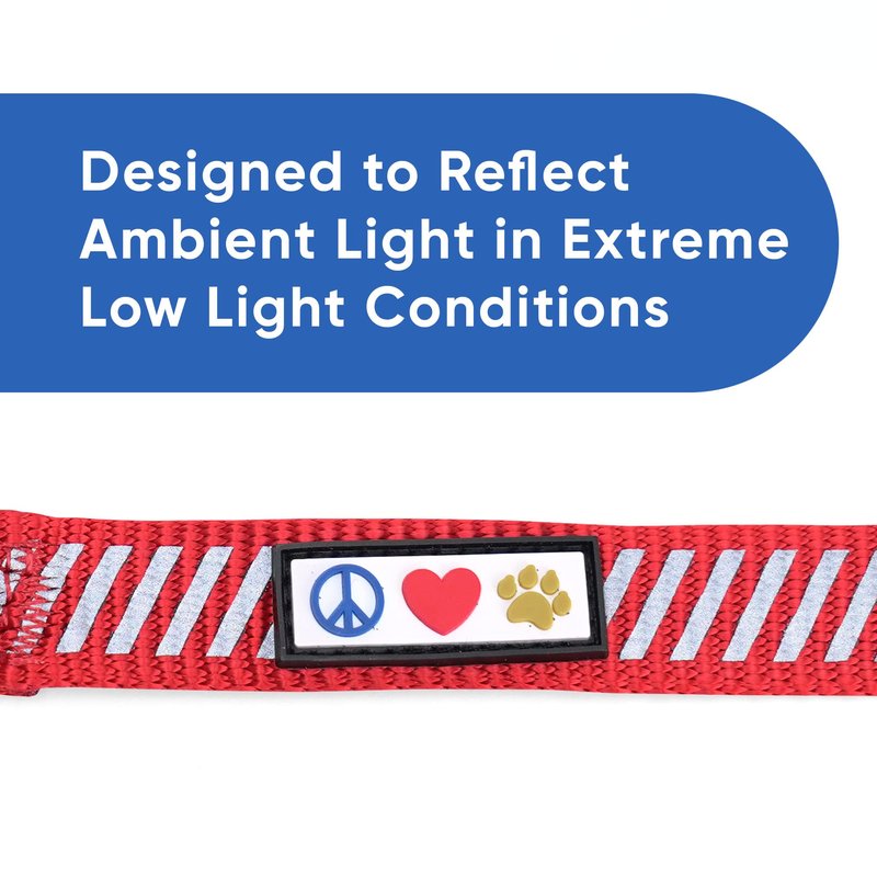 Pawtitas Reflective Rope for Dogs Traffic Collection Extra Small/Small Red