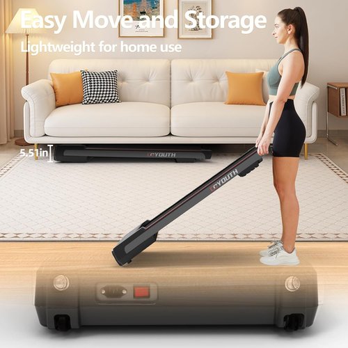 GOYOUTH 2 in 1 Under Desk Electric Treadmill - Motorized Walking & Jogging Machine with Remote Control & LED Display for Home/Office Use
