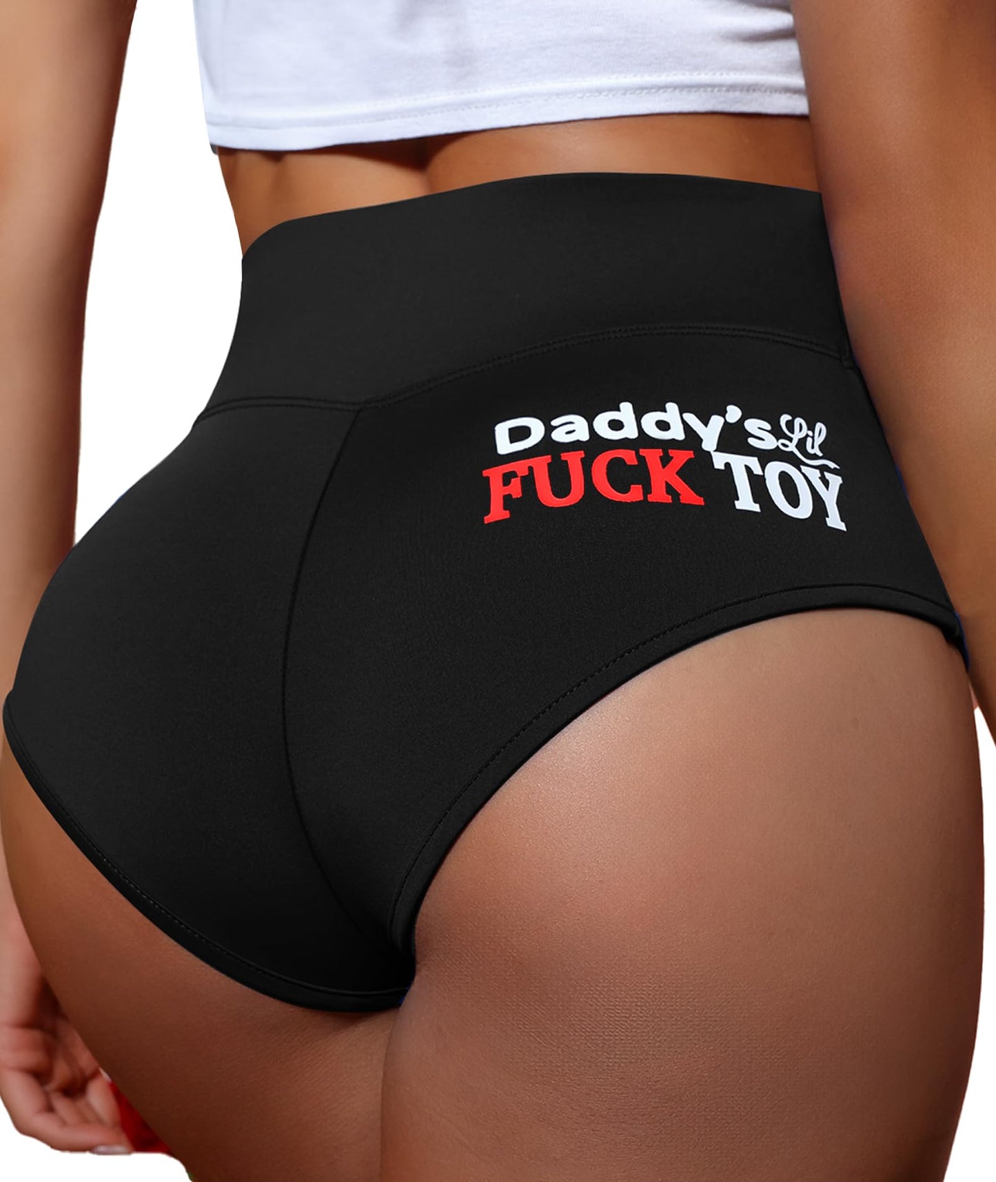 Agenlulu Women's Dance Shorts Printed Sport Yoga Booty Shorts Sexy Workout Hot Pants Plus Size Lounge Wear Briefs 2024 New Black, Medium