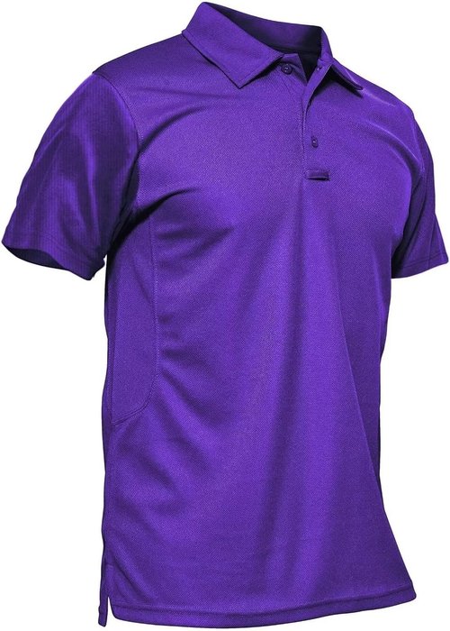 MAGCOMSEN Men's Quick Dry Tactical Polo Shirt - Short Sleeve Pique Jersey Golf Shirt