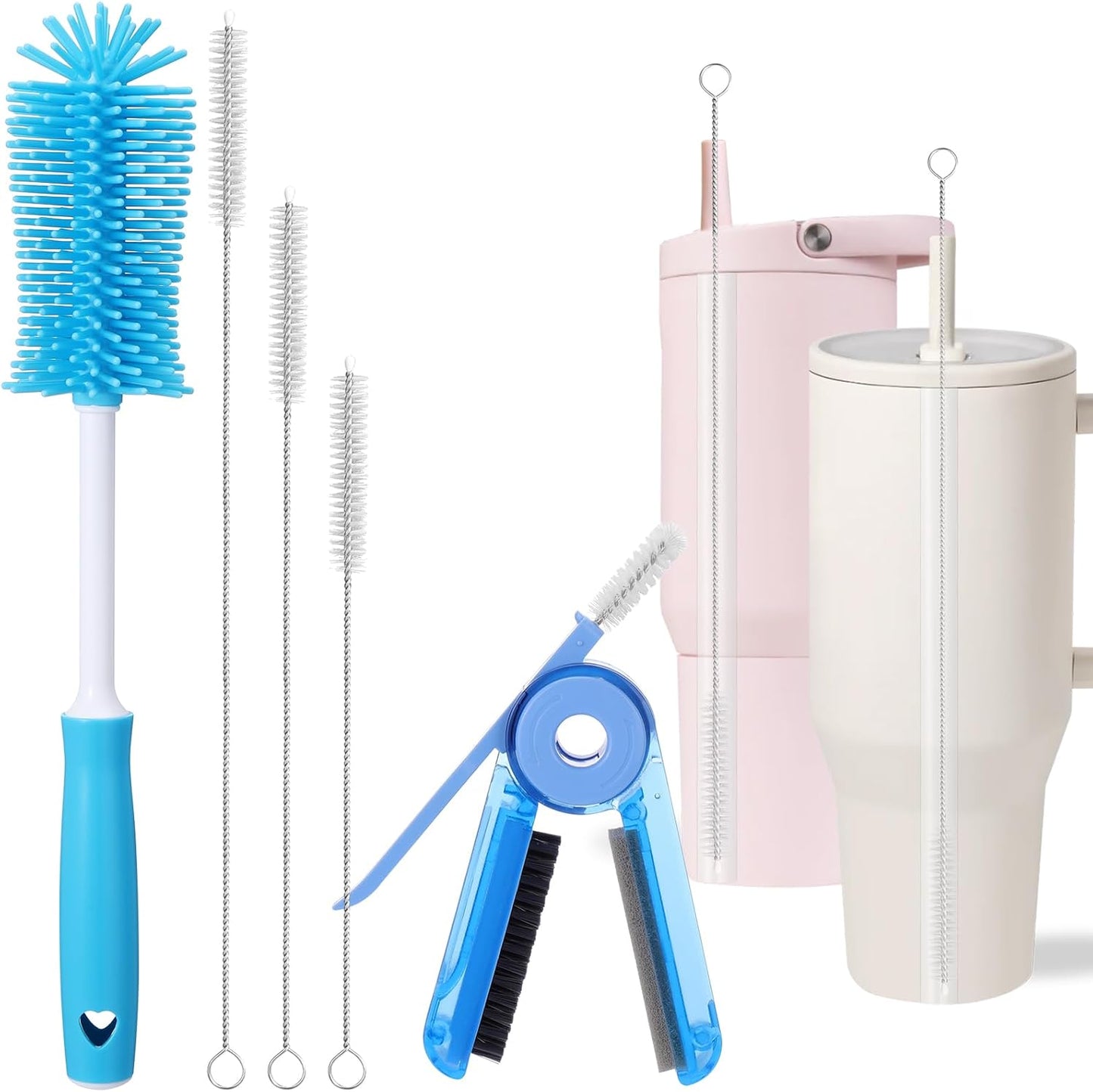 XANGNIER Water Bottle Cleaner Brush Set - 5 Pcs for Hydrojug & Tumbler Accessories | Fits 20 oz, 32 oz, 40 oz