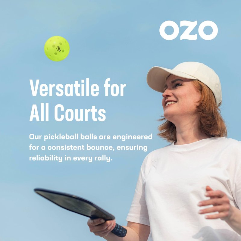 OZO Pickleball - Set of 9 Outdoor Balls, 40 Holes, Rotational Mould