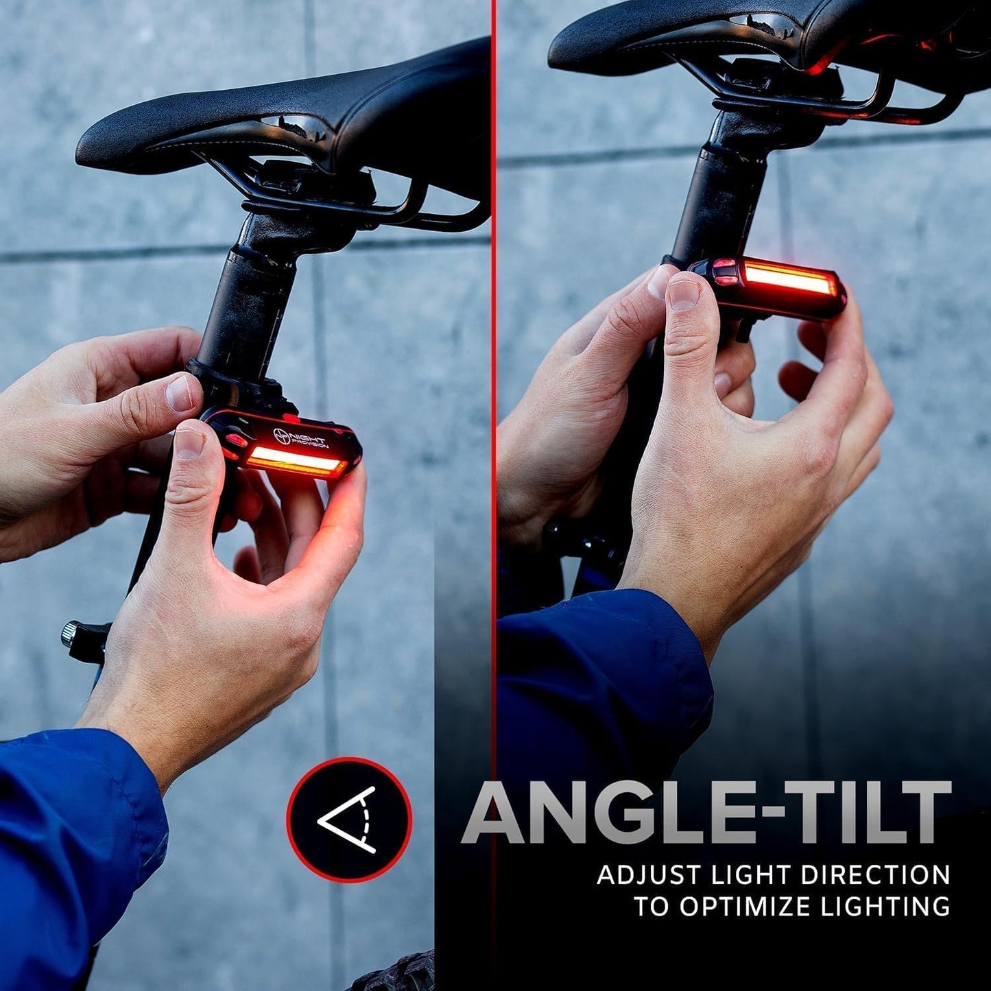 LINE-120 Front & Rear Bike or Skateboard Lights – USB Rechargeable LED Headlight & Taillight Set – Accessories for Bicycle, Longboard & Skateboard Safety (Front/USB-C)