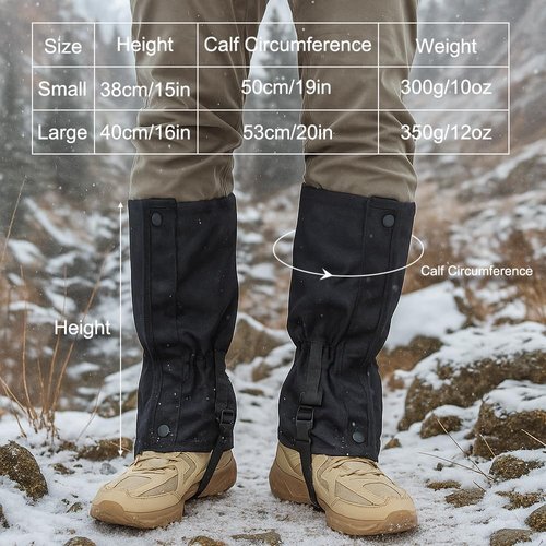 Hiking Gaiters for Men Women, Waterproof and Breathable, Durable Leg Gaiters for Hunting, Snow, and Outdoor Trekking, Adjustable Gators for Boots with Reinforced Straps