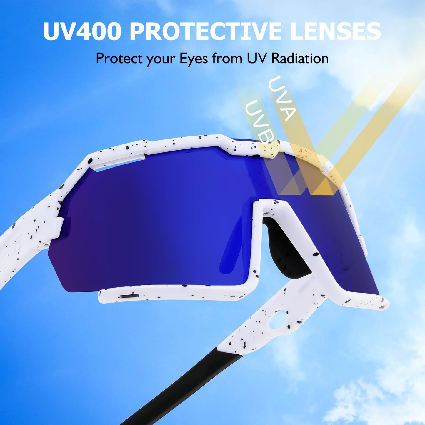 FEISEDY Polarized Kids Sunglasses Youth Sports Cycling Shades,UV400 Protection For Teens Baseball Tennis Sunglasses B0092