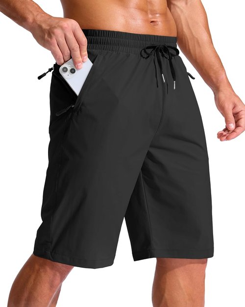 G Gradual Men's Board Shorts - Quick Dry Swim Trunks with 3 Zipper Pockets | 11" Length, Versatile Beachwear