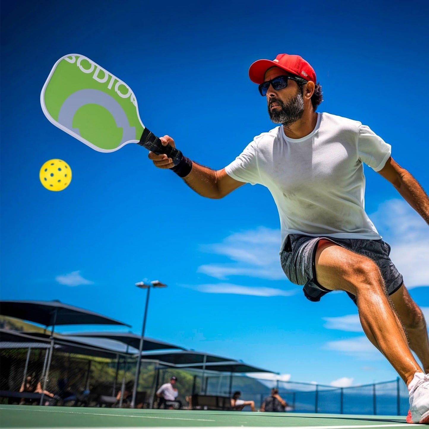 Pickleball Paddles Set of 2 Pickleball Set with Fiberglass Surface Polypropylene Honeycomb Core Pickleball Paddle Non-Slip Grip Lightweight Pickleball Rackets with 4 Pickleballs and Carry Bag