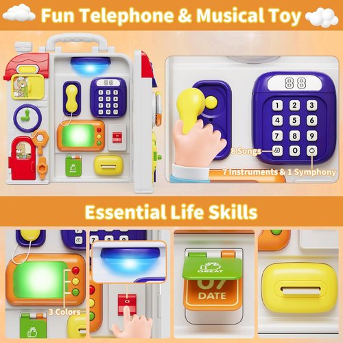 HYES Montessori Toys for Toddlers 1-3 - LED Lights & Music Sensory Play | Perfect Birthday Gift for Ages 2-5