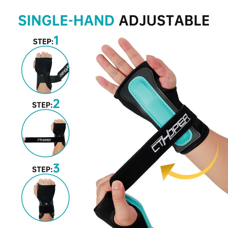 CTHOPER Wrist Guards Hand Protector for Snowboarding, Skiing, Skateboarding, Skating, Adults/Kids/Youth Sports Wrist Brace Protective Gear(1 Pair) (S)