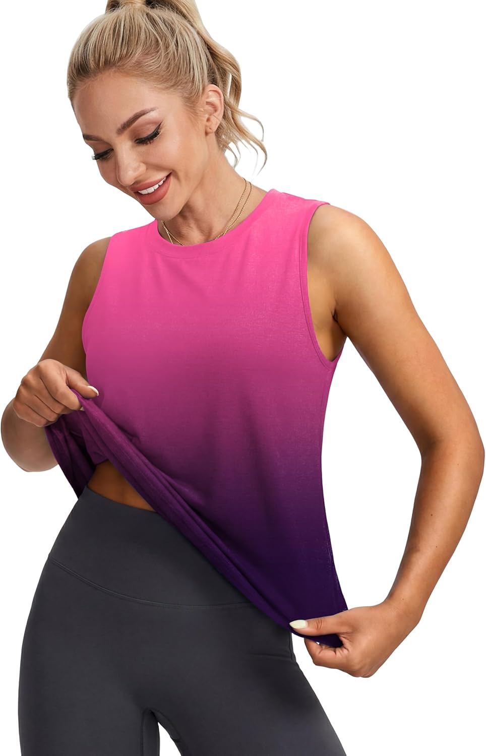 Skiennix Women's Loose Fit Sleeveless Yoga Tank Top - Comfortable Athletic Gym Shirt