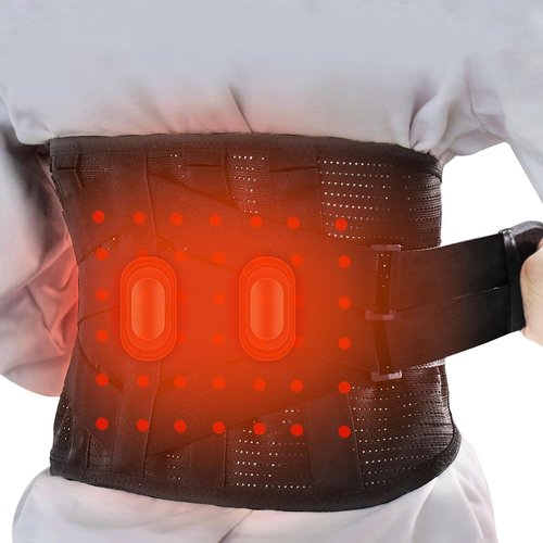 GINEKOO Heated Back Braces - Breathable Back Support Belt with Heating Pad for Lower Back Pain Relief, Lumbar Support for Men and Women for Herniated Discs, Sciatica(XL)