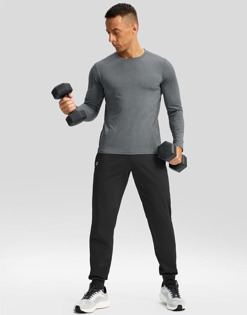 G Gradual Men's Fleece Joggers - Water Resistant Athletic Pants with Zipper Pockets | Winter Warm Gym Wear
