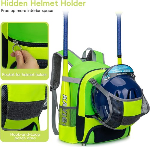 KAVIGOR 2026 Youth Baseball & Softball Bag - Ultra-Light Tball Backpack with Shoe Compartment & Helmet Holder