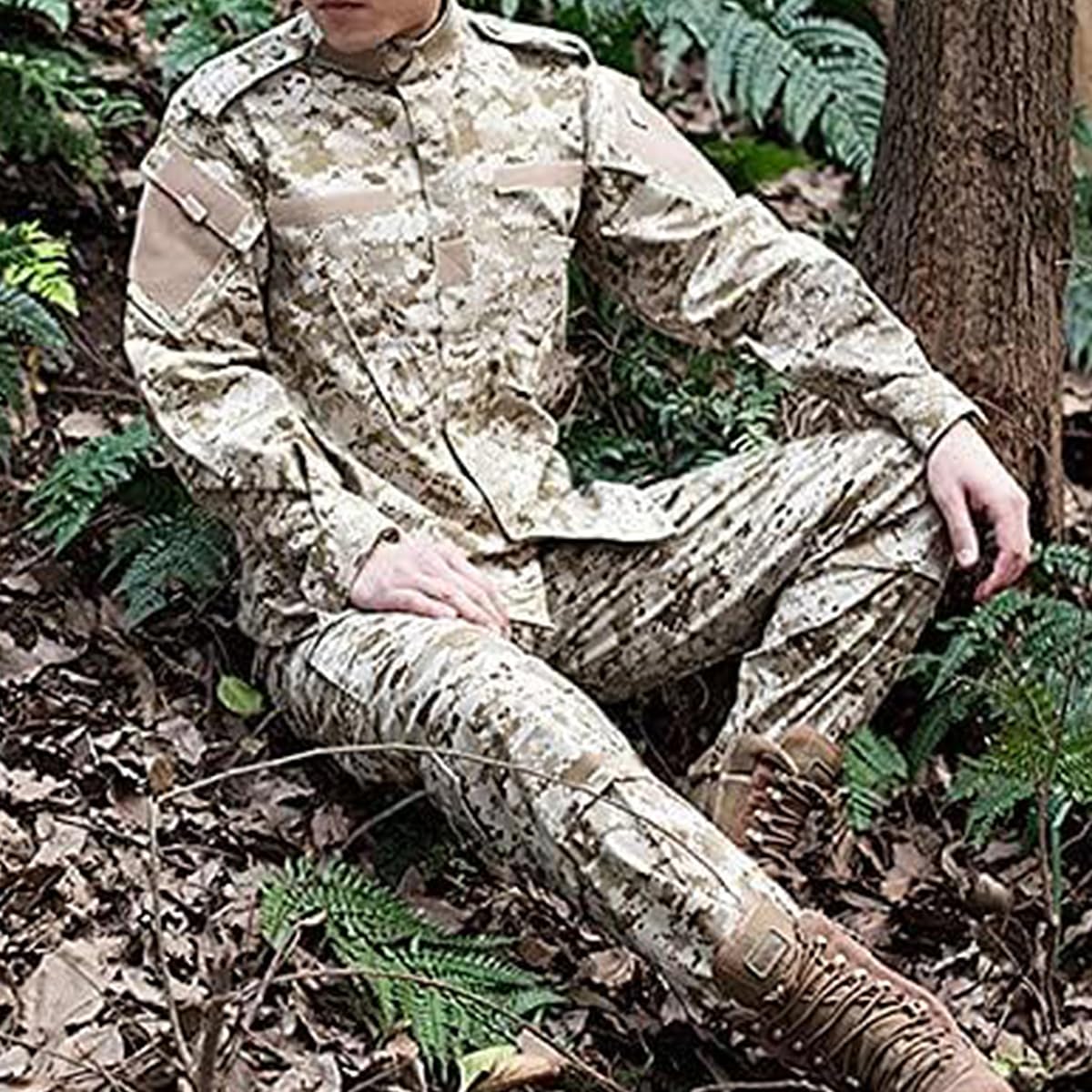 HANSTRONG GEAR Men Tactical BDU Combat Uniform Jacket Shirt & Pants Suit for Army Military Airsoft Paintball Hunting MC (L) (AOR1, X-Large)